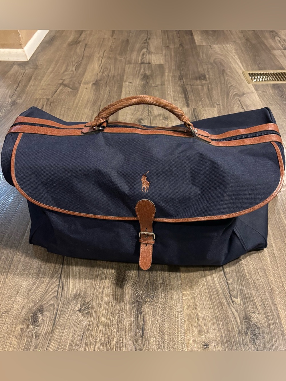 Ralph Lauren Fragrance Navy Classic Travel Duffle Weekender Crossbody Strap